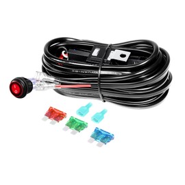 RIGIDON Wiring Harness Cable Set Relay Adapter for Car Headlight Work Light Daytime Running Lights Light Strips DC 12 V/40 A, On/Off Switch Kit (for 1 Lamp Max. 300 W)