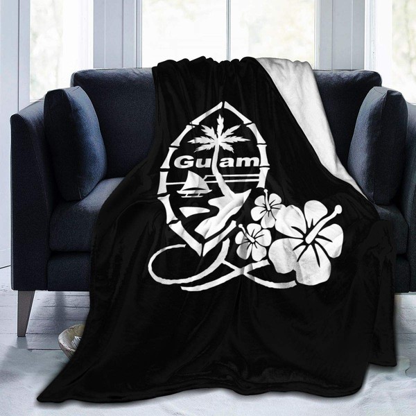 YEGFTSN Guam Flower Hibiscus Decal Throw Blanket Super Soft Cozy