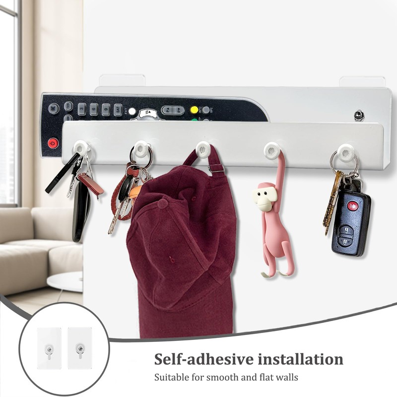 Echehi 5 Hooks Metal Key Holder with Shelf, 3 Way