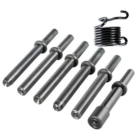 DUPDMKIN 7PCS Air Hammer Bits Set, Air Hammer Attachments for Pneumatic Tools, Air Chisel Bits with 0.401" Shank and Spring for Solid, Hollow, Half-Hollow Rivets