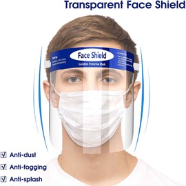 GOAT LIDS 5 Pack Face Shield Mask with Adjustable Head Strap, Anti-Fog Crystal çlear Anti Splashing Protection for Adults, Men, and Women.