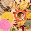 Whaline Fall Pumpkin Cotton Coasters Pink Orange Cute Pumpkin Handmade