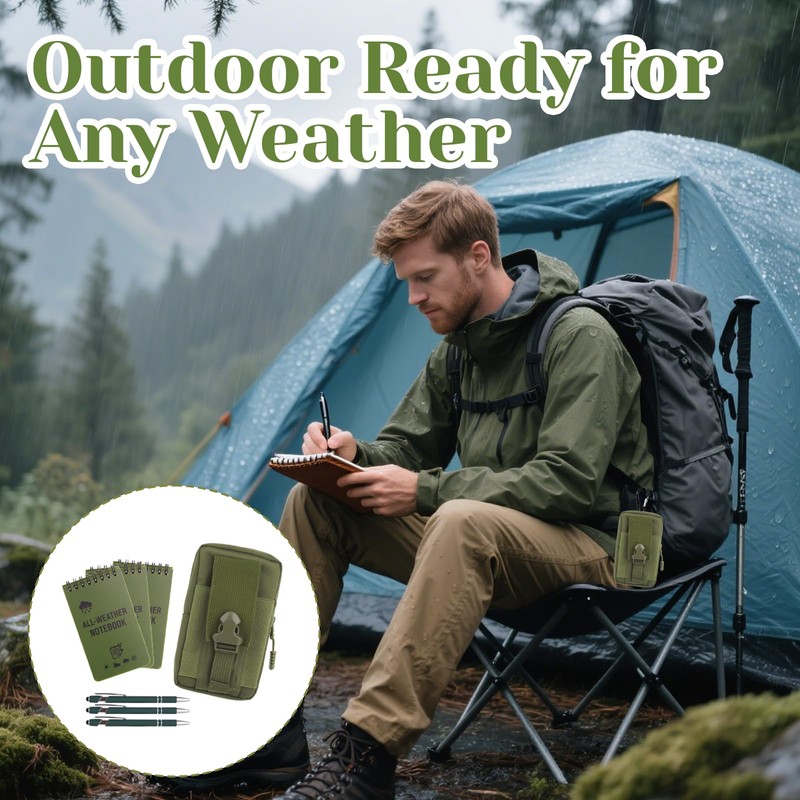 7 Pack Waterproof Notebook Set, 3×5 Inch Waterproof Notepad with
