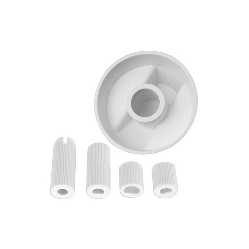 Spares2go White Control Knobs for New World Oven Cooker &