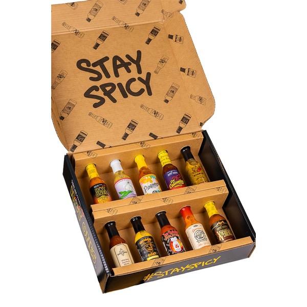 Hot Ones Season 22 Lineup, Hot Sauce Challenge Kit Made with Natural Ingredients, Unique Condiment Gift Box is the Ultimate Variety Pack for Spice Lovers, 5 fl oz Bottles Produced in Small Batches (10-Pack)