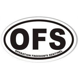 OFS Operation Freedom's Sentinel Oval Bumper Sticker