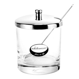 Glass Sugar Bowl with Lid and Spoon for Coffee, Set of Clear Glass Spices Bottles Jar with Lid and Stainless steel Spoon Serving Sugar Spices Paprika, Salt ,Cumin, 8 Ounces(225 Milliliter)