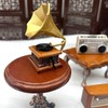 Alnicov Miniature Gramophone Mini Phonograph Model for Dollhouse Fine Craftsmanship