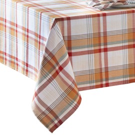 Elrene Home Fashions Seneca Plaid Fall/Harvest/Thanksgiving Cotton Rectangle Tablecloth, 52"x70"
