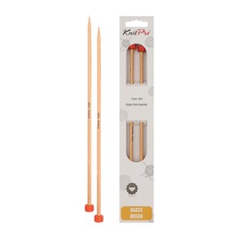 KnitPro Basix Beech Single Pointed Needles 12" (30cm) | 5.00mm