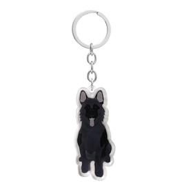 AMOR SPES German Shepherd Dog Key Chain Love Pets Key Ring for Women Men Family Friends (A)