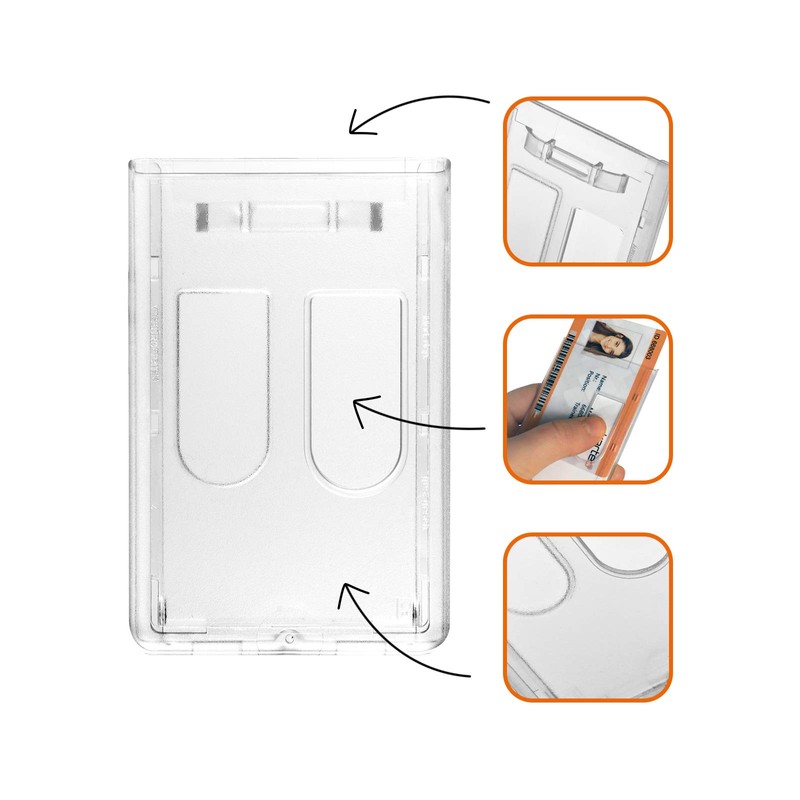 Card Holder ID Card/Credit Card Pockets ID Polycarbonate Transparent for