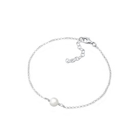 Elli Women's Elegant Bracelet with Shell Pearl in 925 Sterling Silver, Shell, None
