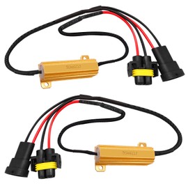 mankk 2 Pcs H11 H9 H8 LED Resistor Kit 50W 6 Ohm Anti Flicker Harness Resistor Kit HID Relay Harness Adapter Load Resistor for Led Lights Upgrading Turn Signal Bulb Relay Harness H11