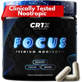 Nootropic Strongest Focus Supplement - Clinically Backed Ingredients Made in USA - Scientifically Backed Doses - Supplement for Brain Fog - AlphaGPC, Lions Mane, Rhodiola and More 10:1 90 Capsules