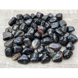 1/4 Pound Black Onyx Tumbled Stones, Polished Natural Black Onyx Rock, Genuine Black Onyx Stone Bulk Lot