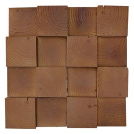 11 7/8"W x 11 7/8"H x 1/2"P Raised Wood Mosaic Wall Tile, Pine