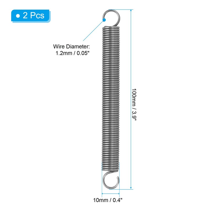 PATIKIL 2pcs Extension Spring Wire 0.05" OD 0.4" Free Length