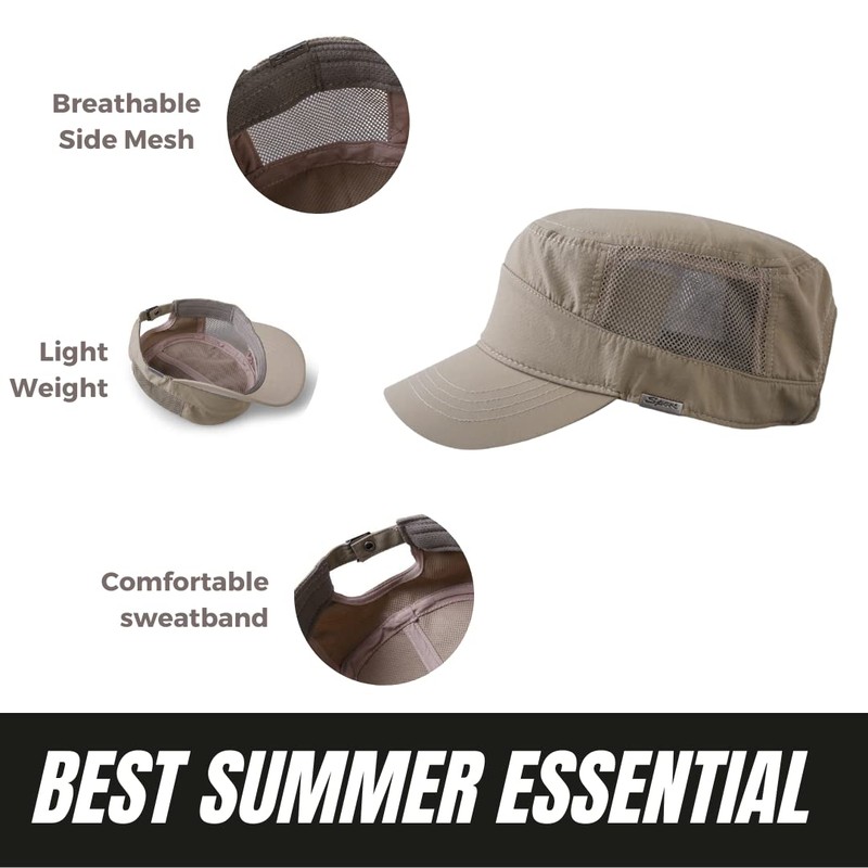 Pyrafox Men's Waterproof Army Cap M-XXL Large Head Military Hat,