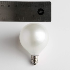 Hometown Evolution, Inc. G50 2" LED White Satin Pearl Outdoor Globe String Lights (White Wire, 10 ft)