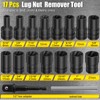 Topec 17PCS Lug Nut Extractor Set, 1/2" Drive Stripped Lug