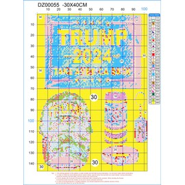 ARAZADR Stamped 3 strands 11CT Cross Stitch Painting Kits Unique America Trump 2024 Supporter Kit | Trump 2024 Flag | Trump 2024 Hat | Trump Gifts | Trump Flags | Trump Merch| One Size 11.81×15.75Inch