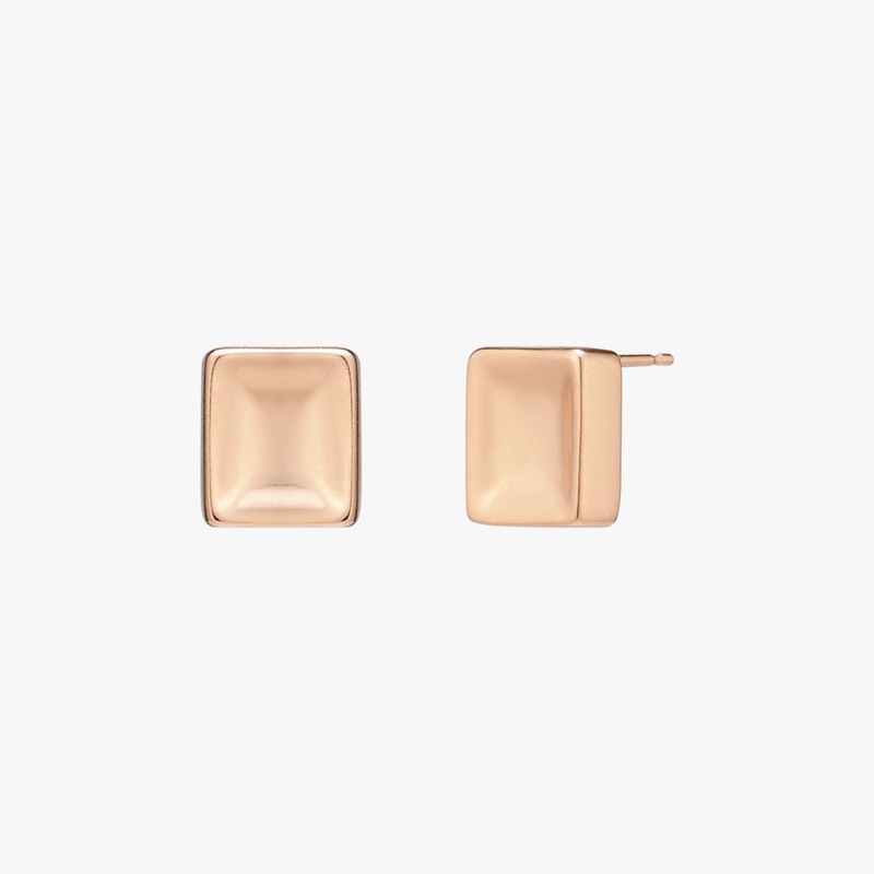 Gold&Deer 14K Goldfield Modern Bold Square Earrings White Gold /