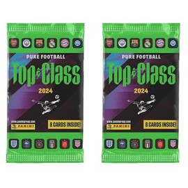 Grandor Panini Top Class 2024 Soccer Trading Cards Bundle – 2 Packs (16 Cards) + 1 Bonus Limited Edition Adrenalyn 2024–2025 Card – Authentic Collectible Trading Cards