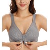Lemorosy Women's Wirefree Jacquard Back Support Bra Full Figure Front