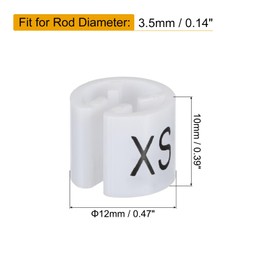 sourcing map 160pcs Clothes Hanger Markers XS Size Tags, Fit 3.5mm Rod Garment Size Hanger Clips Garment Color Coding Label for Clothing Hangers, White