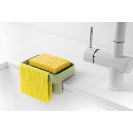 Blim Plus Sponge Holder with Suction Cups, Matte Green (Forest) Made of 100% Recyclable Plastic, Non-Toxic, Easy to Clean, No Water Resistance, Suitable for Sponges and Kitchen Towels