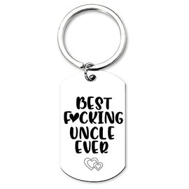 Kilener Funny Uncle Keychain Gifts from Niece Nephew - Best Fucking Uncle Ever Keychains for Uncle Father Day Gifts for Men Uncle Gifts from Kids Christmas Birthday Gifts for Uncles Key Chain