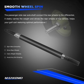 Rear Spline Axle Shaft, Compatible with 1994-2013 EZGO TXT Medalist ST Express MPT Golf Carts E-Z-GO, Replace 20377G12 Passenger Side 16 3/4" Golf Cart Rear Splined Axle Shaft Bearing Seal Kits