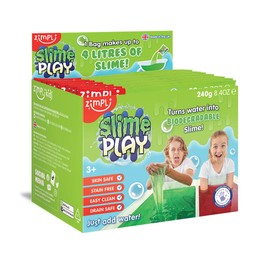 Zimpli Kids 12 x Slime Play Foil Bags Kids Party Fillers, Red & Green, Sachets