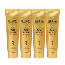 Shrimp (4개)쉬림 24K골드 펩타이드 리프팅 마스크 100ml /필오프 랩핑마스크 결광 결개선 (4pcs) Shrimp 24K Gold Peptide Lifting Mask 100ml / Peel-Off Wrapping Mask Brightening Skin Improvement