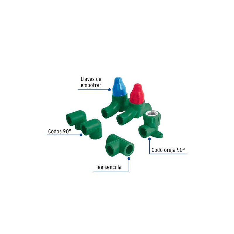Foset CV-KIT-B, KIT PPR para instalación regadera sin manerales