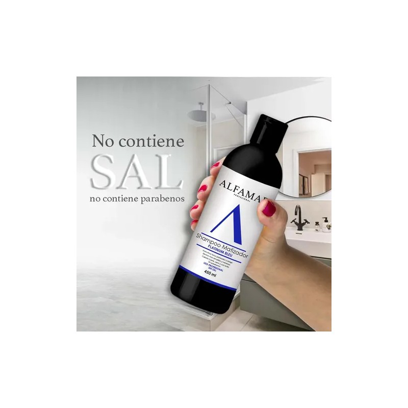 Shampoo Matizador Bleu Alfamar Intensifica Plata Rubio Beige