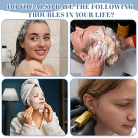 KOQAIIZ OhrenschüTzer Duschhaube Damen Set, 100 Pcs Einweg-Ohrenschützer + 100 Pcs Duschhauben Einweg, für Haarfärbemittel, Duschen, Baden, Zuhause, Salon