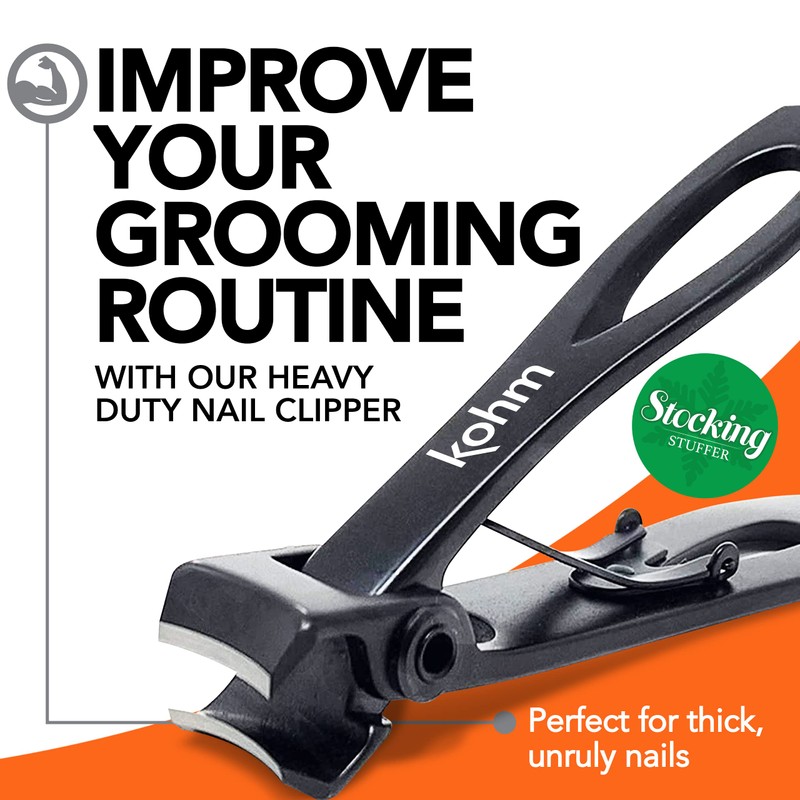 KOHM Nail Clippers for Thick Nails - Heavy Duty, Sharp