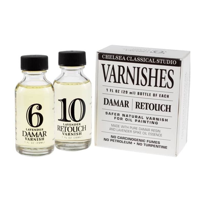 Chelsea Classic Studio 1oz. Damar & 1oz. Retouch Lavendar Varnish