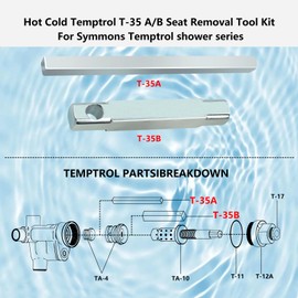 Hot Cold Temptrol T-35-A/B Seat Removal Tool Kit for Symmons Temptrol Shower Series