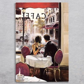 Global Designs After Hours Ceramic Tile Picture Plaque Sign Wall Art By Brent Heighton Paris Romantic Scene 30x20cm