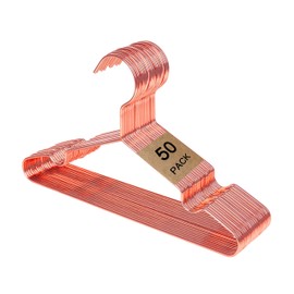 Better to U Gold Kids Hanger 50 Pack, Metal Hanger Baby Clothes, Children Infant Hanger for Coat Suit Shirt, Space Saving Slim Wire Hanger for Camisole Dress