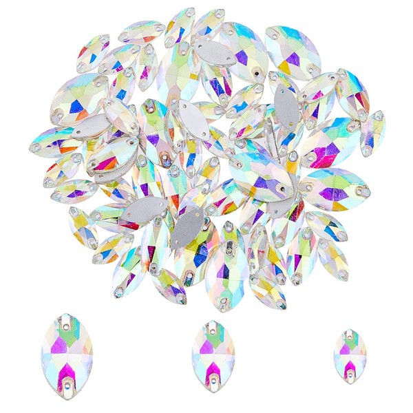 SUPERFINDINGS 85pcs 3 Styles Horse Eye Crystal Glass Rhinestones Sewing