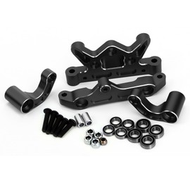 Aluminum Alloy Steering Assembly Steering Top Plate&Steering Bellcrank Upgrade Parts for Arrma 1/5 Kraton 8S Outcast 8S EXB,Replace#ARA320474#ARA340153 (Black)