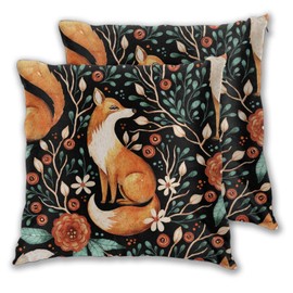 Wansin Pillow Covers Set of 2 Throw Pillow Covers Decorative Pillow Cases Modern Home Decor for Sofa Couch Bed Fall Fox 18"X18"(45 * 45cm)