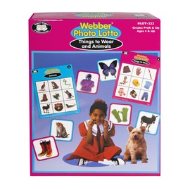 Super Duper Publications | Webber® Photo Lotto Games - Things to Wear and Animals | 27 Photo Vocabulary Words | Educational Learning Resource for Children