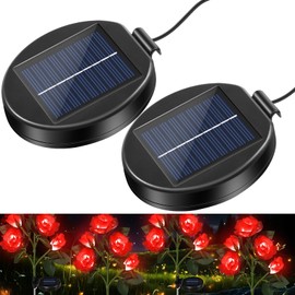 HELESIN Solar Lights Replacement Parts 2 Pieces, 8 Different Light Modes Replacement Solar Module for Garden Light, IP44 Waterproof Solar Flower Lights Replacement Top Solar Panel for Solar Lamps Garden Lights