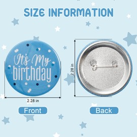 It's My Birthday Pin, Round Happy Birthday Tinplate Badge Pin for Boys, Girls, Kids Birthday Party Decorations and Costume Accessories