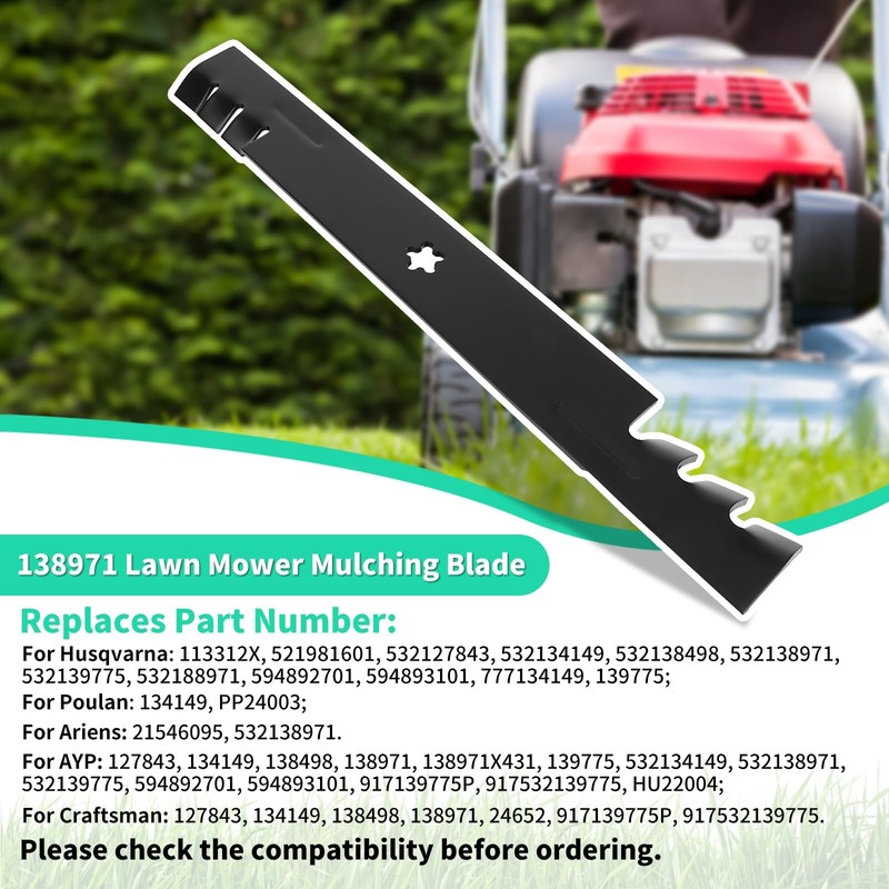 IDEASURE 138971 Gator Mulching Blades for 42" Deck, 532138971 Mower